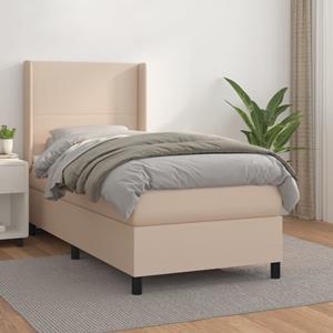 VidaXL Boxspring met matras kunstleer cappuccinokleurig 80x200 cm