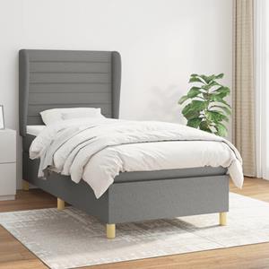 VidaXL Boxspring met matras stof donkergrijs 80x200 cm