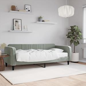 VidaXL Slaapbank met matras 90x200 cm fluweel lichtgrijs