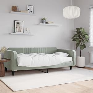 VidaXL Slaapbank met matras 100x200 cm fluweel lichtgrijs