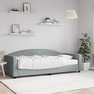 VidaXL Slaapbank met matras 90x200 cm stof lichtgrijs