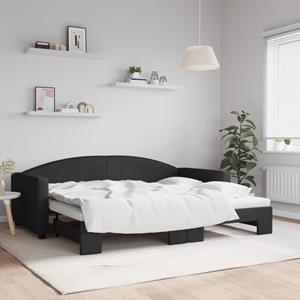 VidaXL Slaapbank met onderschuifbed 90x200 cm stof zwart