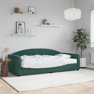 VidaXL Slaapbank met matras 90x200 cm fluweel donkergroen
