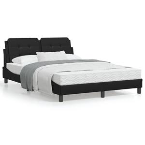 VidaXL Bed met matras kunstleer zwart 120x200 cm