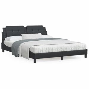 VidaXL Bed met matras kunstleer zwart 160x200 cm