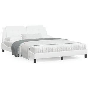 VidaXL Bed met matras kunstleer wit 160x200 cm