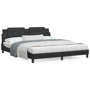 VidaXL Bed met matras kunstleer zwart 180x200 cm