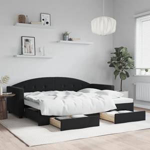 VidaXL Slaapbank met onderschuifbed en lades 80x200 cm fluweel zwart