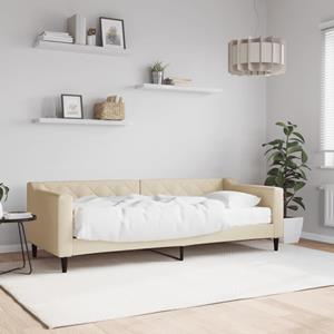 VidaXL Slaapbank met matras 80x200 cm stof crèmekleurig