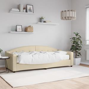 VidaXL Slaapbank met matras 80x200 cm stof crèmekleurig