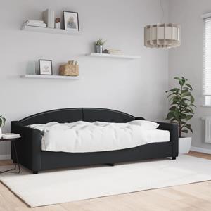 VidaXL Slaapbank met matras 90x200 cm stof zwart