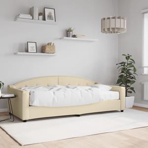 VidaXL Slaapbank met matras 90x200 cm stof crèmekleurig