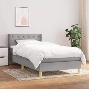 VidaXL Boxspring met matras stof lichtgrijs 80x200 cm