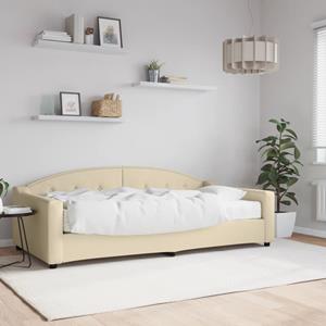 VidaXL Slaapbank met matras 100x200 cm stof crèmekleurig