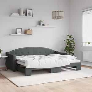 VidaXL Slaapbank met onderschuifbed 80x200 cm stof donkergrijs
