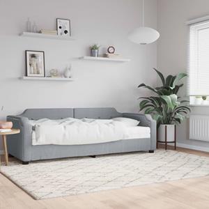 VidaXL Slaapbank met matras 80x200 cm stof lichtgrijs