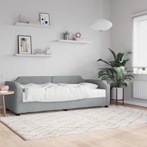 VidaXL Slaapbank met matras 90x200 cm stof lichtgrijs