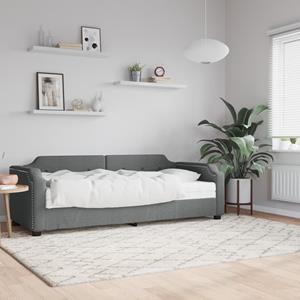 VidaXL Slaapbank met matras 90x200 cm stof donkergrijs
