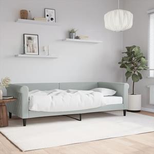 VidaXL Slaapbank met matras 90x200 cm fluweel lichtgrijs
