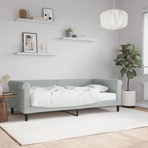 VidaXL Slaapbank met matras 90x190 cm fluweel lichtgrijs