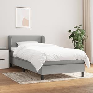 VidaXL Boxspring met matras stof lichtgrijs 90x200 cm