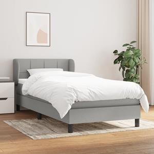 VidaXL Boxspring met matras stof lichtgrijs 90x200 cm