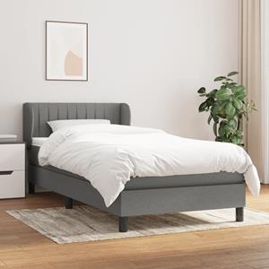 VidaXL Boxspring met matras stof donkergrijs 80x200 cm