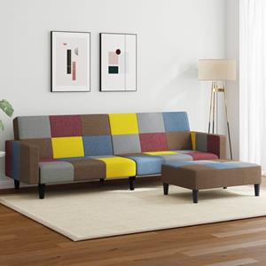 VidaXL Slaapbank 2-zits met voetenbank patchwork stof