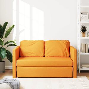 vidaXL Slaapbank vloermodel 2-in-1 112x174x55 cm stof donkergeel