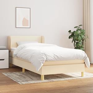 VidaXL Boxspring met matras stof crèmekleurig 80x200 cm