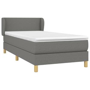 VidaXL Boxspring met matras stof donkergrijs 100x200 cm