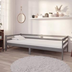 VidaXL Slaapbank met matras massief grenenhout grijs 90x200 cm