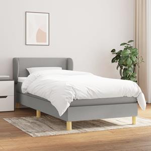 VidaXL Boxspring met matras stof lichtgrijs 90x200 cm