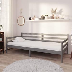 VidaXL Slaapbank met matras massief grenenhout grijs 90x200 cm