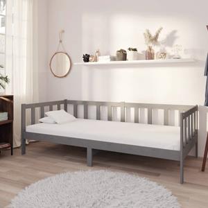 VidaXL Slaapbank met matras massief grenenhout grijs 90x200 cm