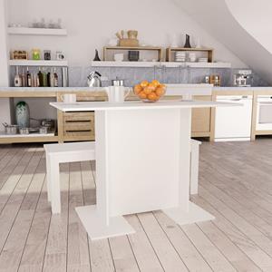 VidaXL Eettafel 110x60x75 cm bewerkt hout wit
