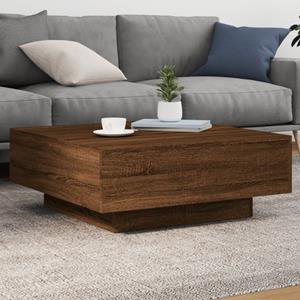 VidaXL Salontafel 80x80x31 cm bewerkt hout bruin eikenkleur