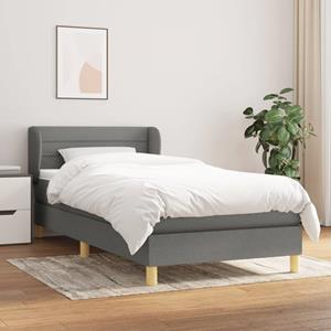 VidaXL Boxspring met matras stof donkergrijs 90x190 cm