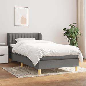 VidaXL Boxspring met matras stof donkergrijs 80x200 cm