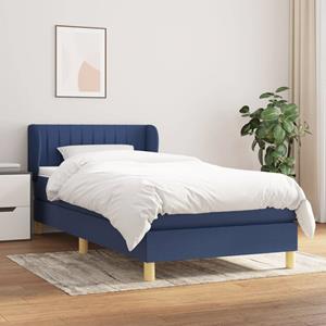 VidaXL Boxspring met matras stof blauw 80x200 cm