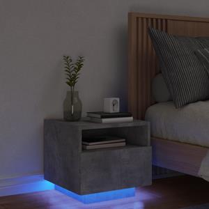 VidaXL Nachtkastje met LED-verlichting 40x39x37 cm betongrijs