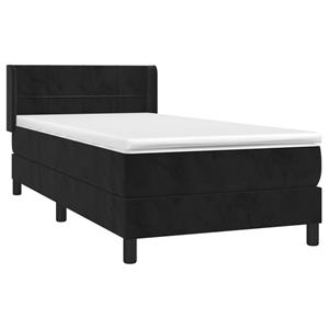 VidaXL Boxspring met matras fluweel zwart 90x190 cm