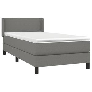VidaXL Boxspring met matras stof donkergrijs 100x200 cm