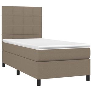 vidaXL Boxspring met matras stof taupe 80x200 cm