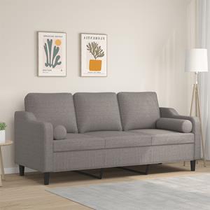 VidaXL Driezitsbank met sierkussens 180 cm stof taupe