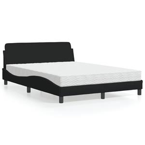 VidaXL Bed met matras stof zwart 120x200 cm