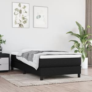 VidaXL Boxspring met matras stof zwart 80x200 cm