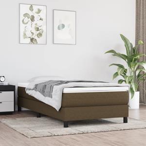 VidaXL Boxspring met matras stof donkerbruin 90x190 cm