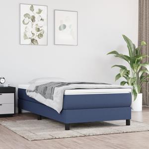 VidaXL Boxspring met matras stof blauw 100x200 cm