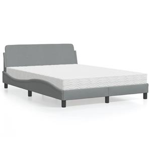 VidaXL Bed met matras stof lichtgrijs 140x190 cm